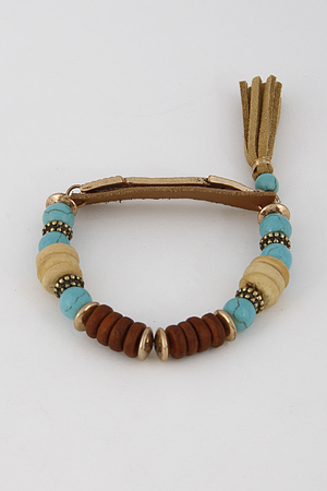 Thin Beaded Bracelet With Bar And Tassel 6DCB6